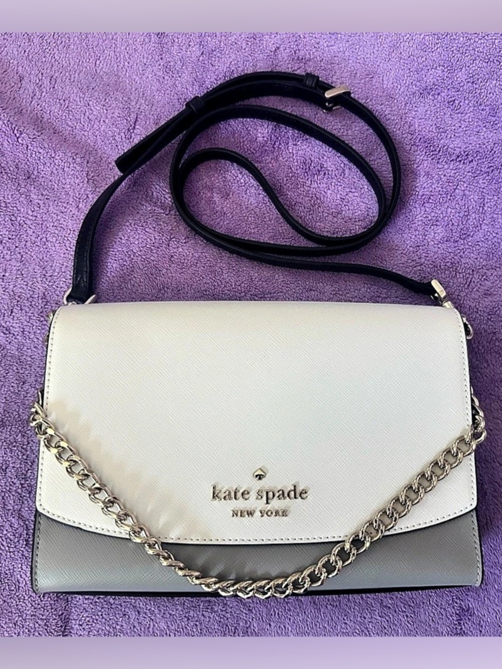 Kate Spade Crossbody Bag in Gray, Black, & White